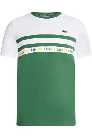Lacoste Logo-trim striped T-shirt