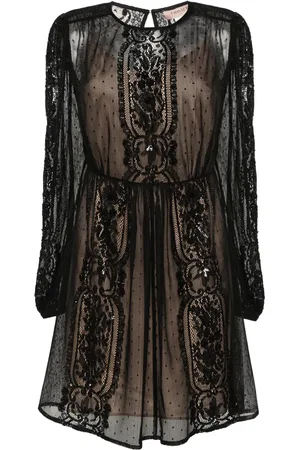 Twin-Set Floral-lace mini dress