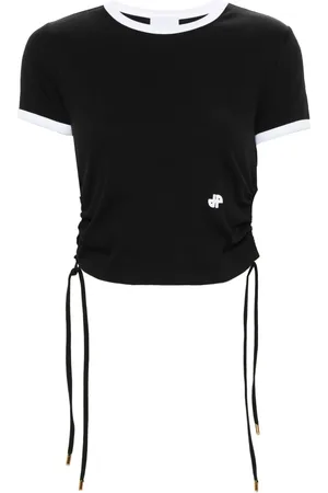 Patou Ribbed-knit cut-out T-shirt