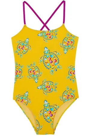Vilebrequin Turtle-print criss-cross swimsuit