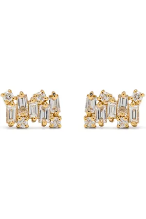 Suzanne Kalan 18kt yellow Shimmer diamond stud earrings