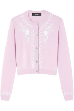 VERSACE Bead-embellished knit cardigan