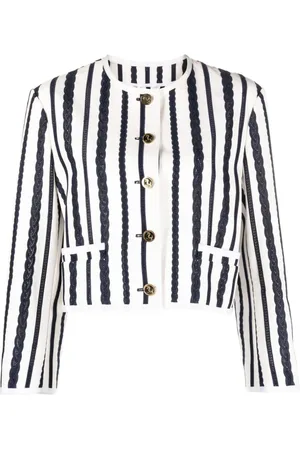 Thom Browne Broderie anglaise-detail cropped jacket