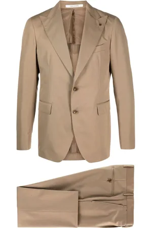 TAGLIATORE Logo-appliqué twill single-breasted suit