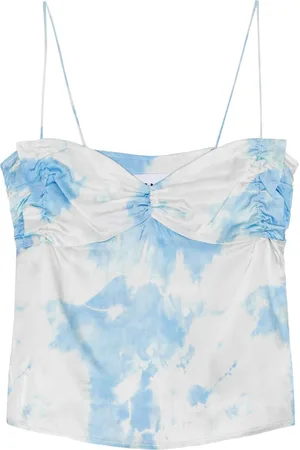Ganni Tie-dye satin top