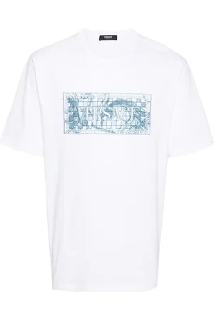 VERSACE Logo-embroidered cotton T-shirt