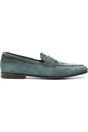 santoni Penny-slot suede loafers