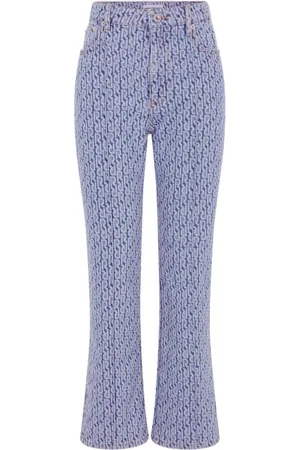 Paco rabanne Monogram-pattern flared jeans