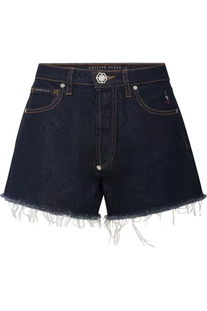 Philipp Plein Logo-appliqu??d denim mini shorts