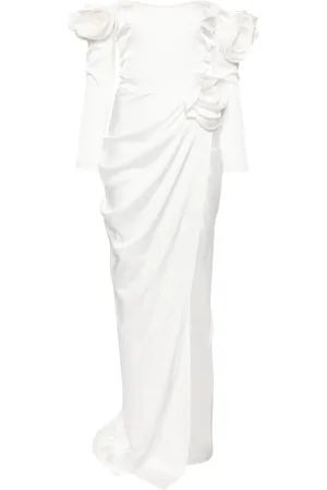 Ana Radu Floral-appliqu?? draped gown