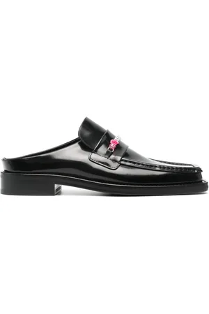 MARTINE ROSE Bead chain leather loafers