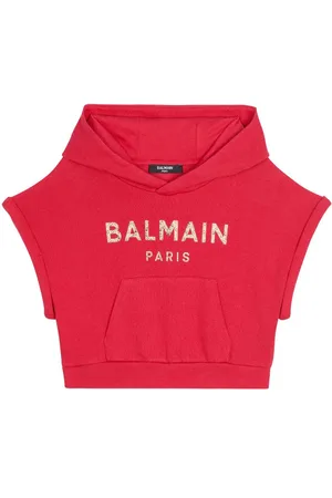 Balmain Logo-embellished cotton hoodie
