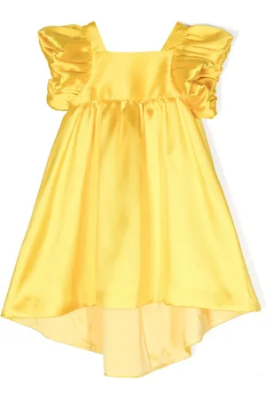 HUCKLEBONES LONDON Gathered-detail satin midi dress