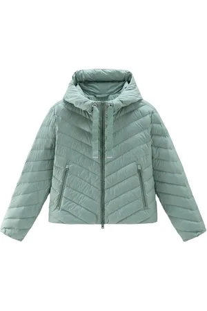 Woolrich Hooded chevron-quilted puffer jacket
