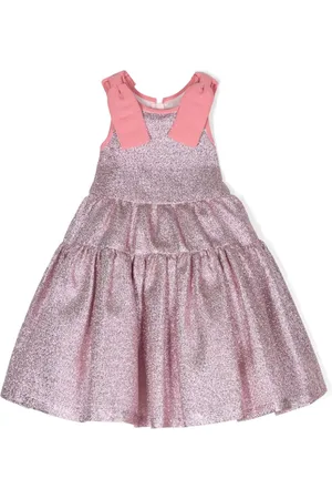 HUCKLEBONES LONDON Bow-detail glitter midi dress