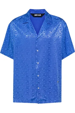 Roberto Cavalli Logo-jacquard bowling shirt
