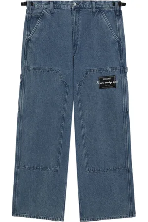 Izzue Logo-appliqué wide-leg jeans