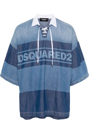 Dsquared2 Logo-print denim polo shirt