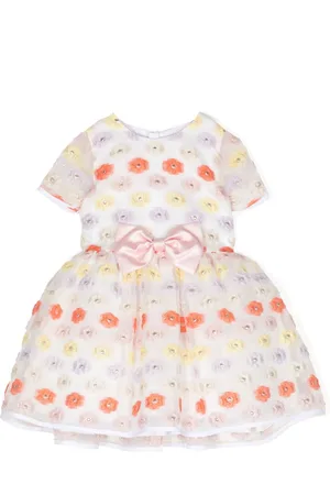 HUCKLEBONES LONDON Bow-detail floral-embroidered midi dress