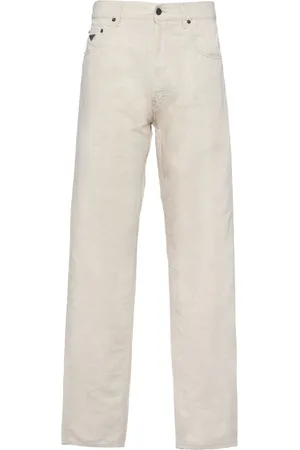 Prada Chambray mid-rise straight-leg trousers