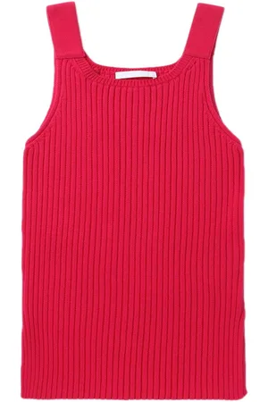 Helmut Lang Side-slit ribbed-knit tank top