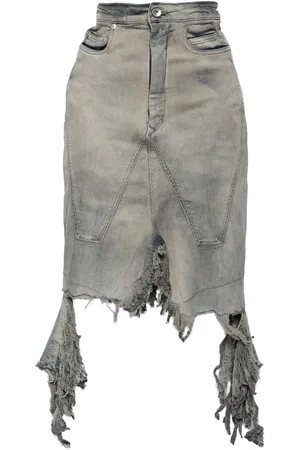 Rick Owens Distressed denim skirt