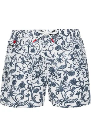 Kiton Floral-print swim shorts