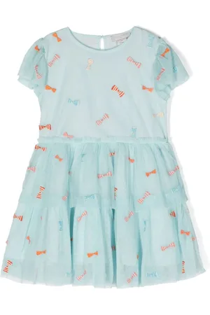 Stella McCartney Bow-embroidered tiered dress