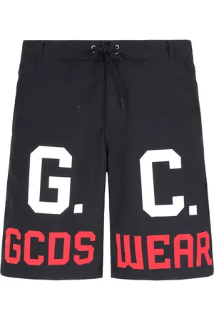 GCDS Logo-print drawstring swim shorts