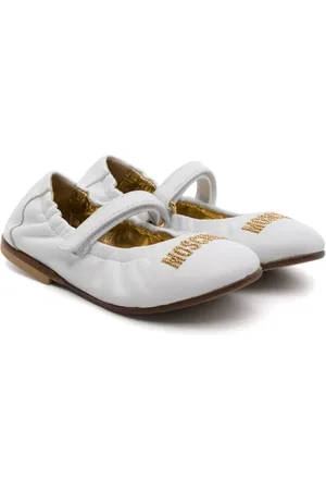 Moschino Logo-embroidered ballerina shoes