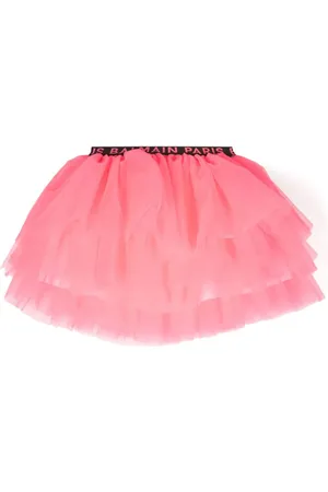 Balmain Logo-waistband tulle tutu
