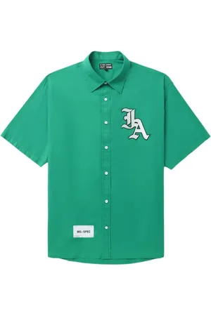 Izzue Logo-appliqué buttoned-up shirt