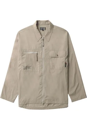 Izzue Text-print zip-up shirt