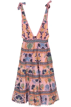 Farm Rio Seashell Tapestry-print cotton dress