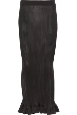 SUNNEI Semi-sheer ribbed long skirt