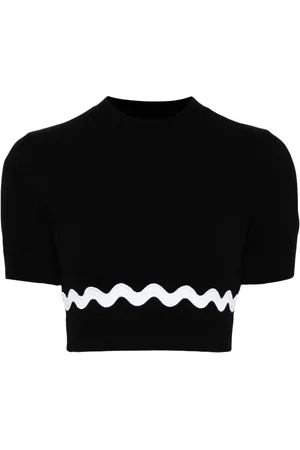 Patou Wave cropped sweater
