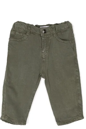 Emporio Armani Logo-plaque mid-rise tapered jeans