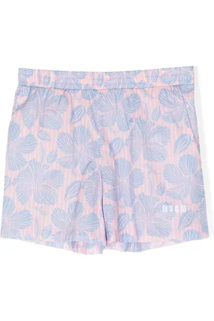 Msgm Floral-print elasticated shorts