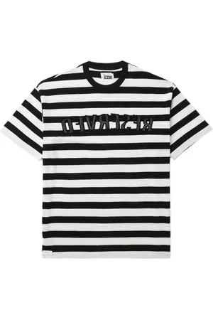 Izzue Striped reverse-appliqué T-shirt