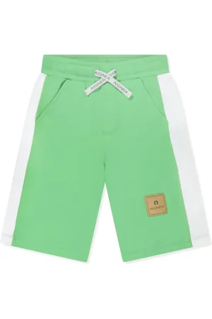Aigner Logo-appliqué cotton track shorts