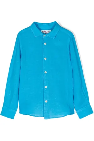MC2 SAINT BARTH Spread-collar linen shirt