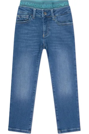 Emporio Armani J07 logo-waistband straight-leg jeans