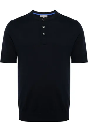 N.PEAL Fine-knit Henley top