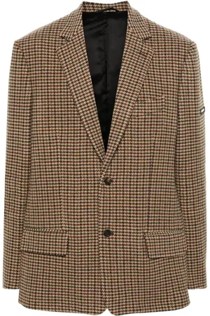 Balenciaga Logo-appliqué houndstooth blazer