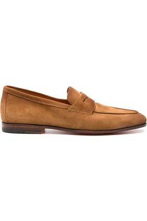 santoni Penny-slot suede loafers