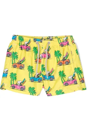 Patachou tropical-print swim shorts - Yellow