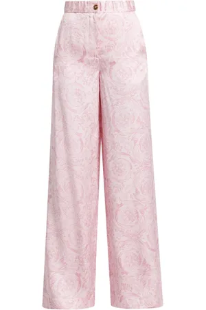 VERSACE Barocco wide-leg satin trousers