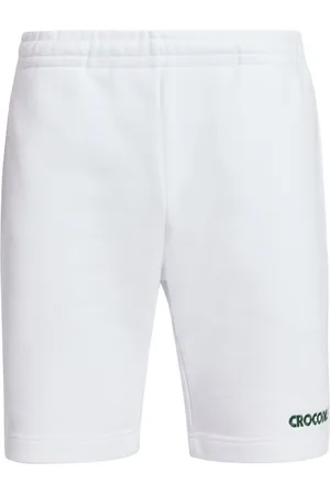 Lacoste Slogan-embroidered cotton track shorts