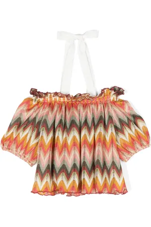 LA STUPENDERIA Zigzag intarsia-knit top
