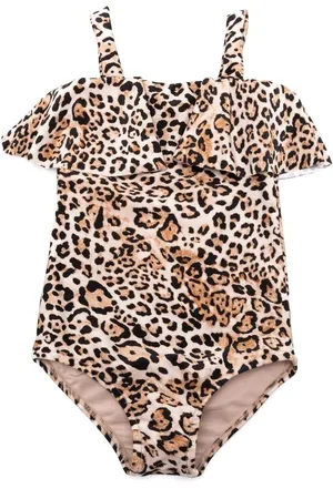 Adriana Degreas Leopard-print ruffled swimsuit